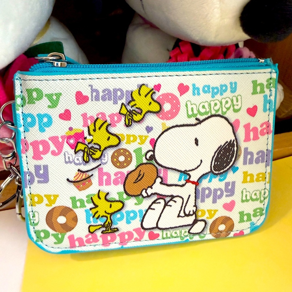 Cute Snoopy ID Wallet 🐶 Handmade Coin Purse Keyring Gift